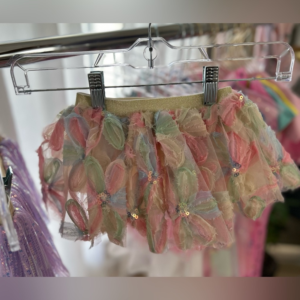 Pastel Floral Tulle Skirt (Sizes 12M-6Y in stock)